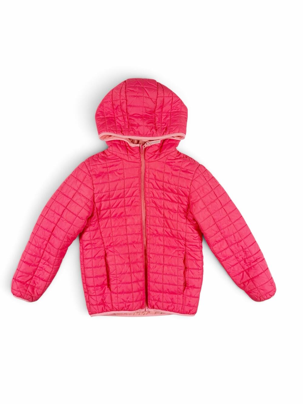 Cat & Jack Girls Quilted Fleece Lined Hooded Jacket Pink Size 8